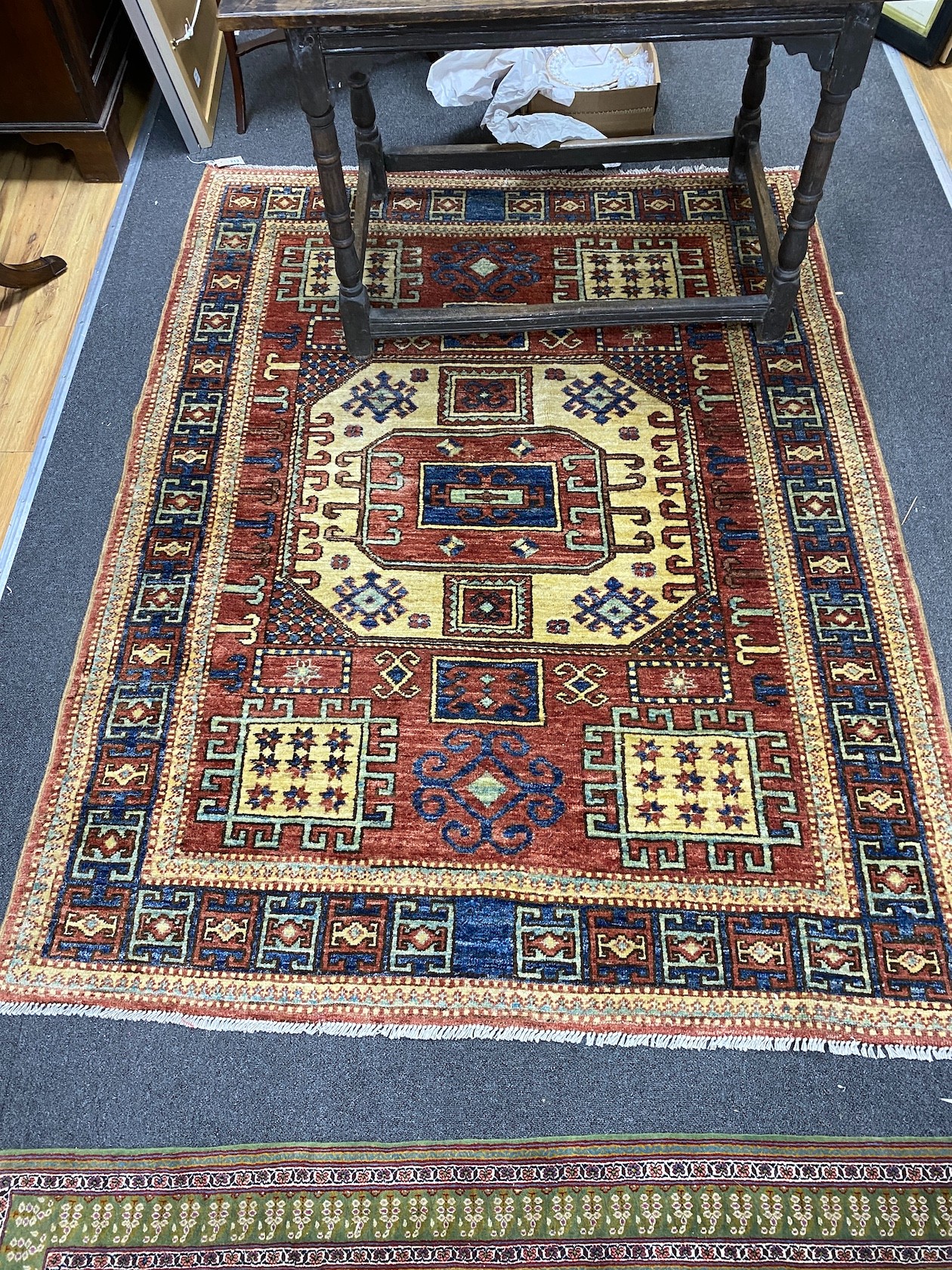 A Kazak style wool rug, 200 x 150cm
